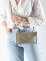 Pochette De Soirée M Paddock Cuir Etrier Gris paddock TLOS1670-vue-porte