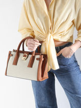 Sac à Main S Equestre Toile Etrier Marron equestre toile EEQS142S-vue-porte