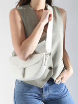 Sac Bandoulière M Oxer Cuir Etrier Blanc oxer EOXE065M-vue-porte