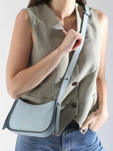Sac Bandoulière Foudre Cuir Etrier Bleu foudre EFOD089S-vue-porte