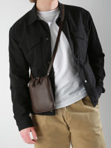 Leather Flandres Crossbody Bag Etrier Brown flandres EFLA728S-vue-porte