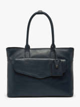 Leather Flandres Business Bag With 15" Laptop Sleeve Leather Etrier Blue flandres EFLA823B