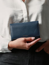 Medium Leather Tradition Wallet Etrier Blue tradition ETRA095M-vue-porte