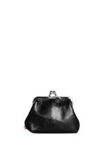 Leather Coin Purse Etincelle Irisée Etrier Black etincelle irisee EETI654