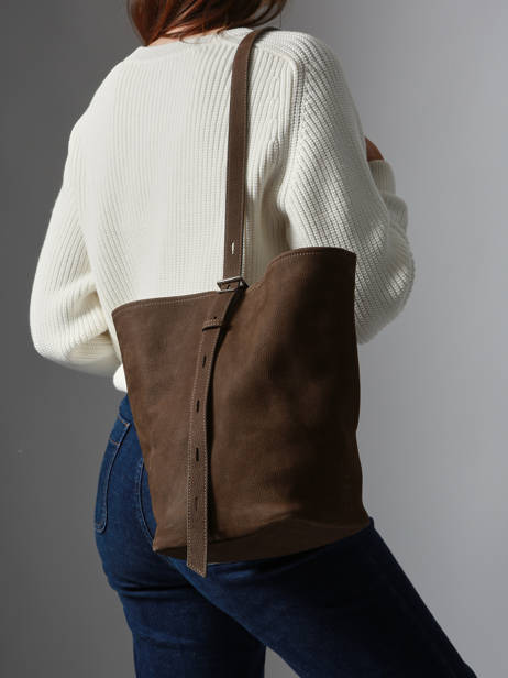 Shoulder Bag Backpack M Cavalier Nubuck Leather Etrier Brown cavalier nubuck ECAN126M other view 2