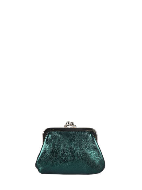 Leather Coin Purse Etincelle Irisée Etrier Green etincelle irisee EETI654