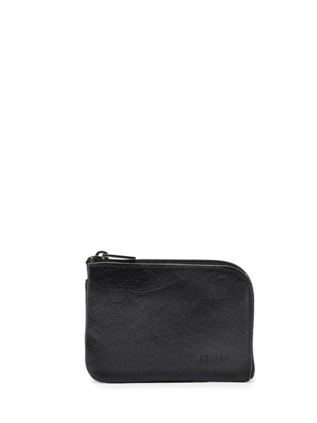 Coin Purse Leather Etincelle Irisée Etrier Black etincelle irisee EETI811